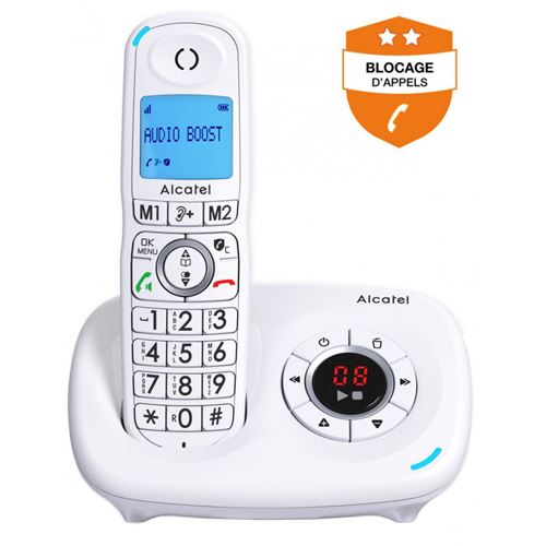Alcatel Comfort XL585 Voice - Snoerloze telefoon - antwoordsysteem met nummerherkenning - DECT - 3-weg geschikt voor oproepen - wit
