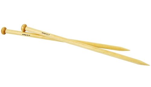 Creotime aiguilles à tricoter bambou 12 mm 35 cm