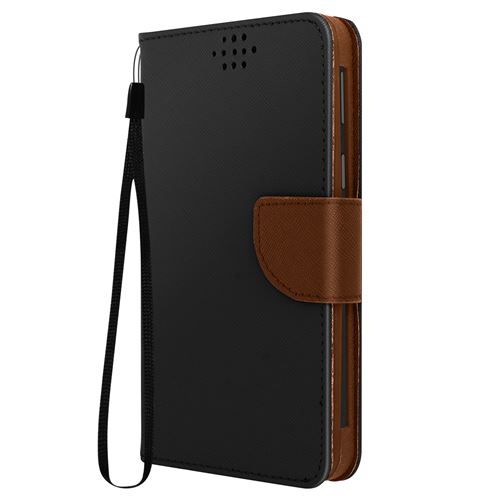 Etui universel Fancy Style taille maximale 152 x 76 mm - Noir/Marron