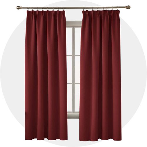Deconovo Lot de 2 Rideaux Chambre Salon Salle à Manger Intérieur Galon Fronceur Rideau Thermique Bureau de Porte Occultant Cuisine Beige Foncé 117x183cm
