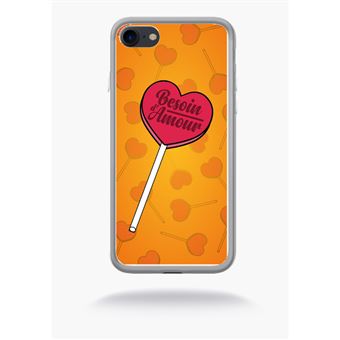 Coque Besoin Damour Fond Orange Compatible Apple Iphone 7 ...