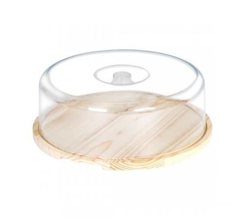 Frandis cloche plateau en bois pin ø27,5cm marron 1091583
