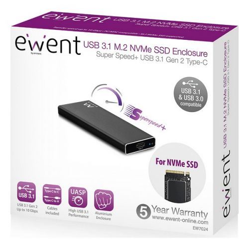 Ewent EW7024 - Boitier externe - M.2 - M.2 Card - USB 3.1 (Gen 2)