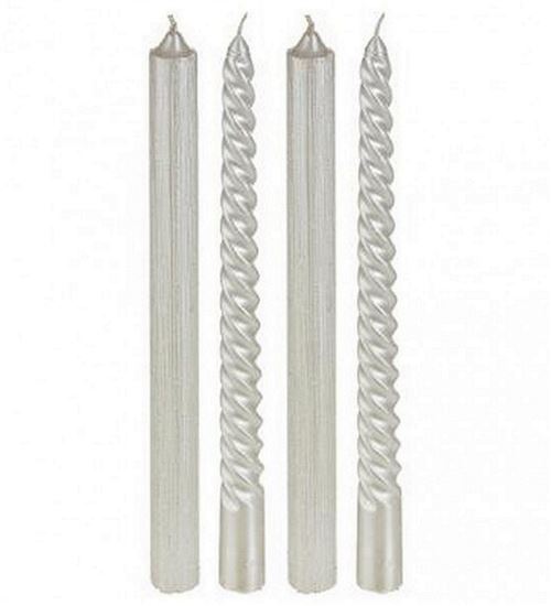 Lot De 4 Bougie Chandelles 25 Cm Paillete Noel Fete Evenement