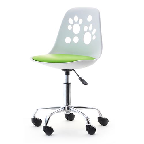 Chaise de bureau FOOT blanche et verte