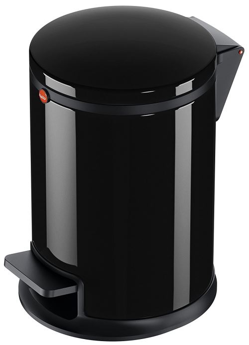 Hailo 0504-060 Poubelle de Salle de Bain à Pédale, Acier Inoxydable, Noir, 29 x 23 x 23 cm