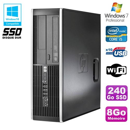 Pc hp elite 8300 sff core i5 3470 3.2ghz 8go 240go ssd graveur usb3 wifi w7 État correct - Hewlett-Packard reconditionné disponible sur Fnac