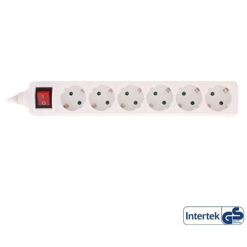 Power Strip InLine® 6 ports 6x type F allemand avec interrupteur et sécurité enfant blanc 3m