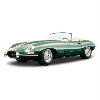 Jaguar Type E Cabriolet 1961 – Vert Anglais – Échelle 1/18 – Burago – Miniature Collection (sans Boîte)