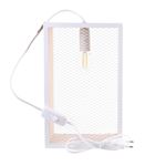 Lampe à poser cage en bois - L 18 x l 11 x H 29 cm - Blanc