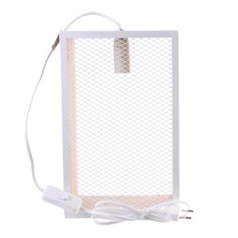 Lampe à poser cage en bois - L 18 x l 11 x H 29 cm - Blanc