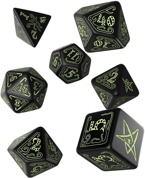 Q-Workshop Qwocth19 Cthulhu Wurfelset Noir/Glow-in-The-Dark 17,8 cm Accessoire de Jeu