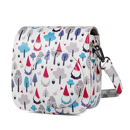 Étui en cuir PU antichoc pour Fujifilm Instax Mini 8/ 8+/ 9 - Blanc (De noël)