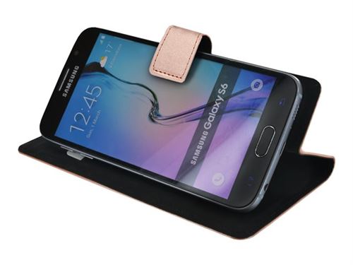 Bigben Connected Universal Size L - Protection à rabat pour téléphone portable - cuir doux - Rose métallisé