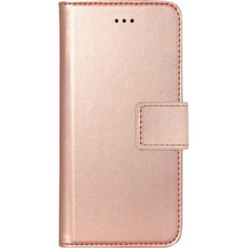 BIGBEN Connected Universal Size L - Étui à rabat pour téléphone portable - cuir doux - Rose métallisé