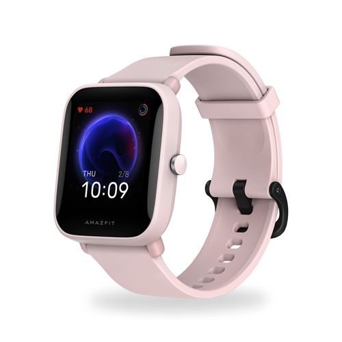 Amazfit Bip U Pro - Roze - smart watch met riem - siliconen rubber - rose - display 1.43 - Bluetooth - 31 g