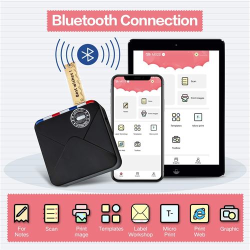 Phomemo M110 Home Mini imprimante thermique Bluetooth portable (Rose)