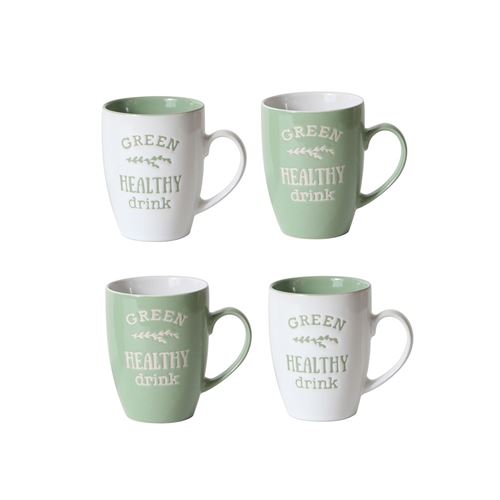 4 Mug Litlle Market - 250 ml - Vert d'eau