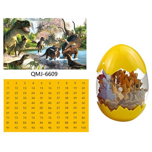 Puzzle en bois 60 pc dinosaures pour enfants _ Multicolore