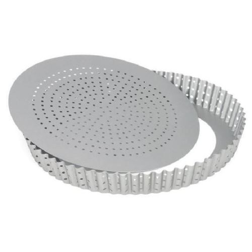 Patisse moule a tarte perforé antiadhésif en acier revetu - 28 cm 03573