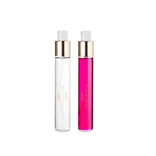 BIJOUX INDISCRETS Nip Gloss Duet - Duo de Gloss Brillants pour Peindre le Corps, Cosmétique Embrassable à Effet Chaud & Froid, 2x13 ml
