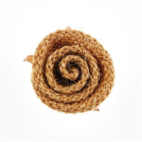 6 fleurs jute 3,5 cm