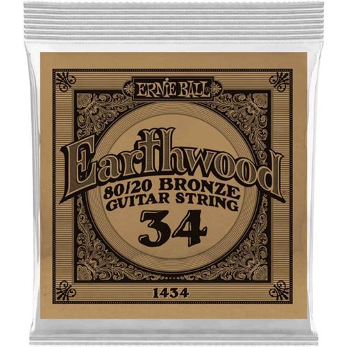 Ernie Ball 1434 - Corde acoustique au détail Earthwood 80/20 Bronze - Filé bronze 034