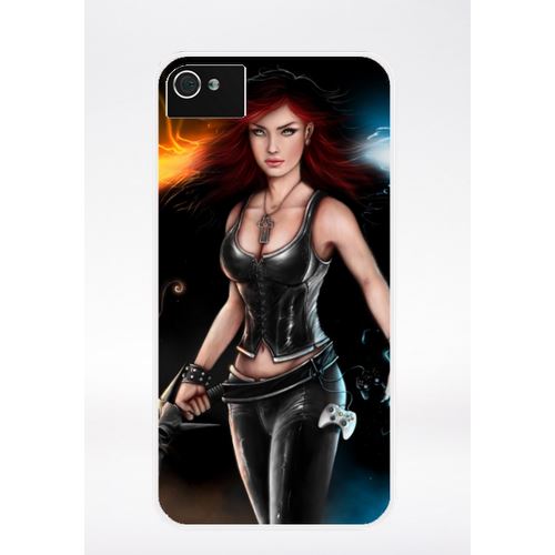 Coque Girl With Sword Compatible Iphone 4 Transparent