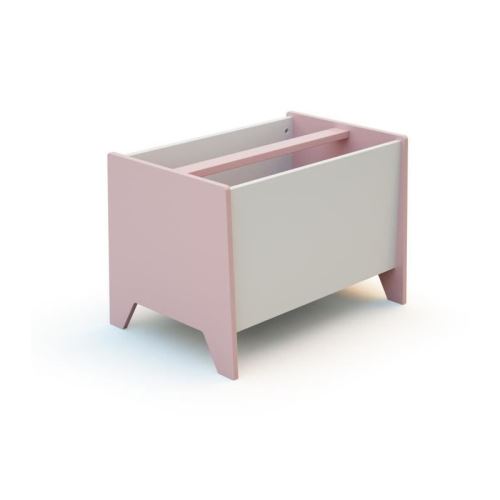 AT4 Bac a jouets - Rose/blanc