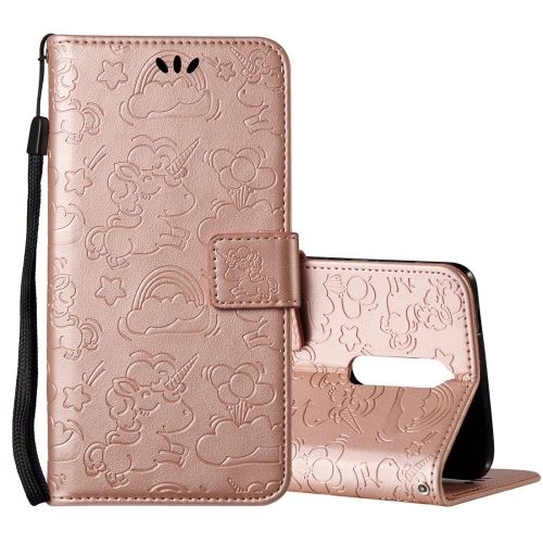 Nokia N8 Housse Etui Cuir PU Gravé Licorne Mignonne Rose ALS54830