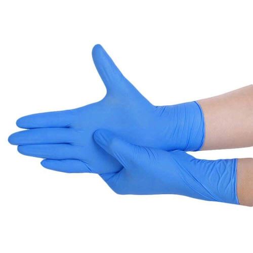 100 Gants médicaux d'examen jetables de Nitrile de mécanicien Bleus,Taille : L