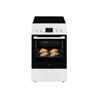 Electrolux EKR524200W - Cuisinière - pose libre - largeur : 50 cm - profondeur : 60 cm - hauteur : 85.8 cm - avec système auto-nettoyant - blanc
