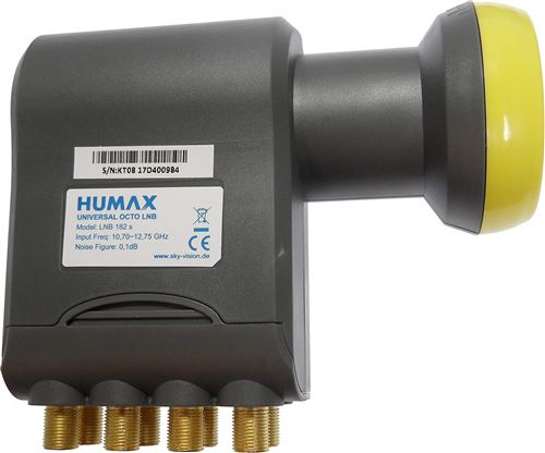 Humax LNB 182 Gold Octo LNB (0,1dB, 8 Teilnehmerausgänge, 40mm Feed, HDTV)
