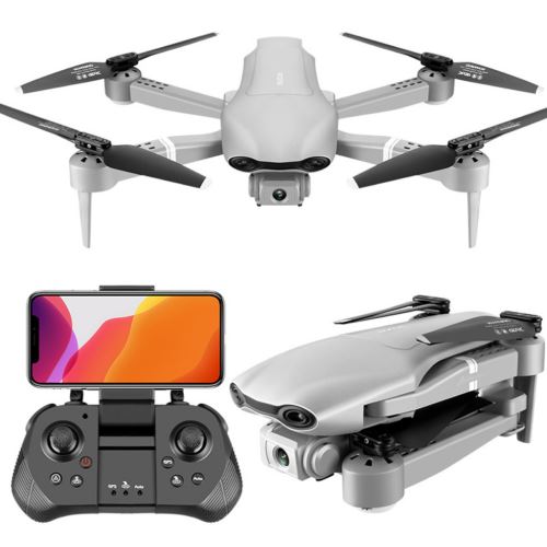 Drone pliable F-3 GPS 4K HD double caméra WIFI FPV + 1 batterie - Gris