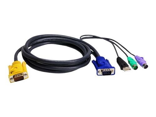 ATEN 2L-5302UP - câble clavier / vidéo / souris (KVM) - 1.8 m