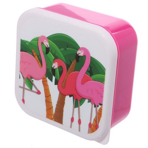 Flamant rose - Lot de trois boîtes repas