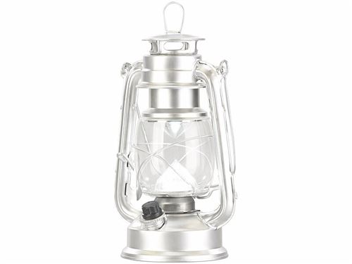 Lampe-tempête LED à piles à intensité variable 200 lm / 3W / 8000K  - Argent