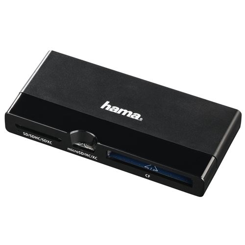 Lecteur multi-cartes USB-3.0-UHS-II, SD/microSD/CF, noir