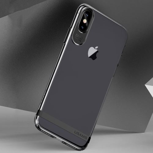 Iphone X / Xs Coque Protection Plastique Electroplating Noir Als80361