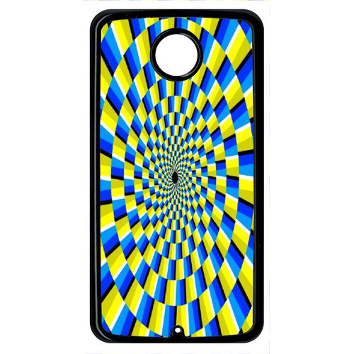 Coque Effet D'optique Jaune Et Bleu Compatible Google Nexus 6 Transparent