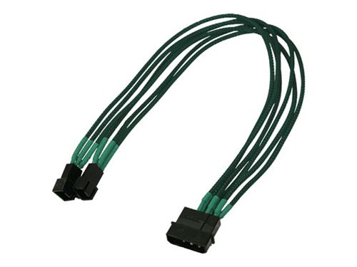 Nanoxia - Adaptateur d'alimentation ventilateur - alimentation interne - 3 broches (M) pour alimentation interne 4 broches (ventilateur uniquement) (M) - 30 cm - vert