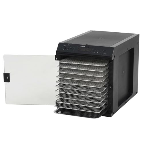 vidaXL Déshydrateur alimentaire Acier Inox avec 11 plateaux 480 W Noir
