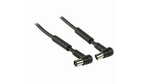 Câble coaxial 120 db cei (coaxial) mâle coudé - cei (coaxial) femelle coudé 5,0 m noir nedis