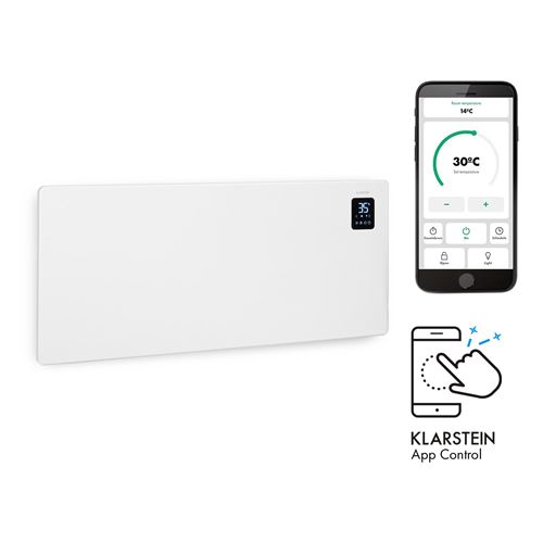 Klarstein Bansin Smart 2500 - Radiateur à convection connecté 2500W , pour 50 m² , thermostat, contrôle par application - Blanc