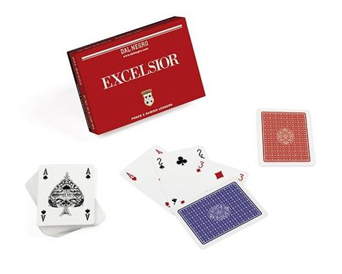 Dal Negro cartes à jouer Excelsior Ramino carton rouge 110 pièces
