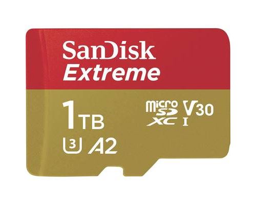 Carte Mémoire microSDXC SanDisk Extreme 1 To + adaptateur SD jusqu'à 160 Mo/s, avec la Classe de vitesse UHS 3 (U3), V30