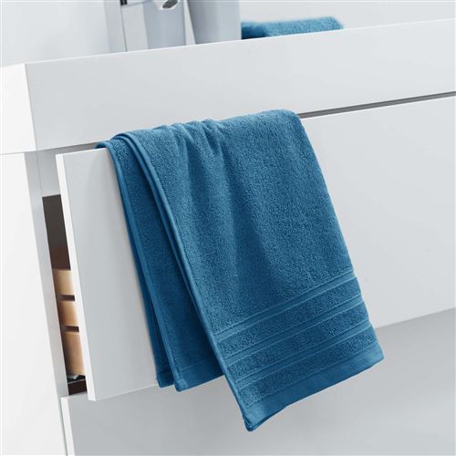 Serviette de toilette 50 x 90 cm eponge unie vitamine Petrole