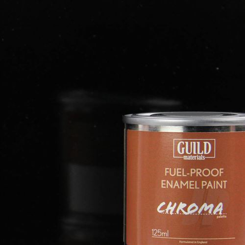 Peinture Chroma Gloss Enamel (résistant Carburant) Noir (pot 125ml) - Guild Materials