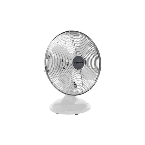 Ventilateur De Table Rétro - Panier 25Cm - Blanc