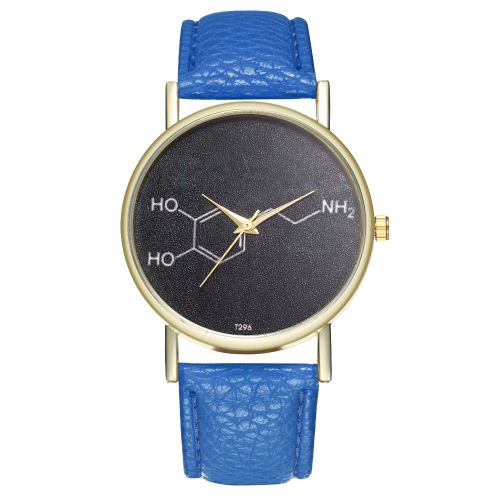 Montre pour homme avec bracelet en cuir Montre pour femme Montre à quartz T296-ABleu foncé